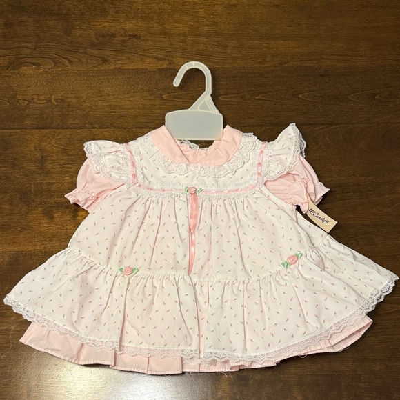 NWT Vintage 90s McCurdy's Pink Baby Dress with Ruffles